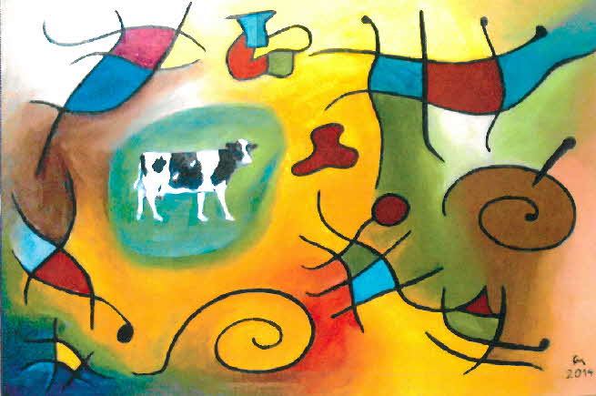 Kuh - l auf Leinwand - 2014 - 60 x 40 cm - 800 €